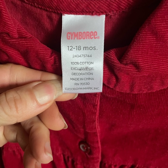 Gymboree infant (12-18 months) button down, cotton/cord, gingerbread dress - Picture 2 of 7